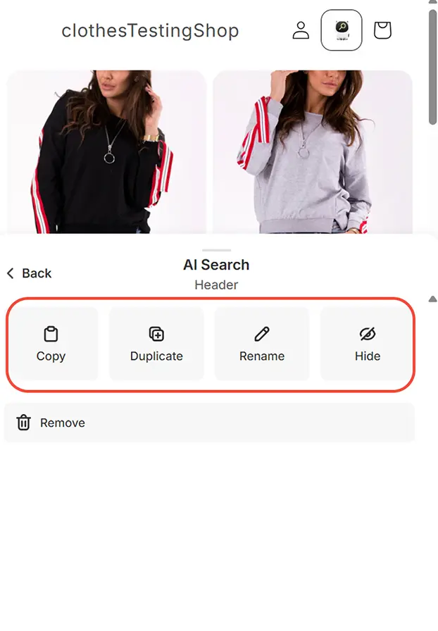 Copy or duplicate if you need to add  Searchy Ai block somewhere more