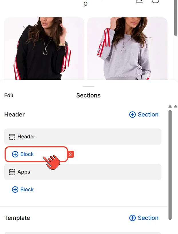 Open header settings