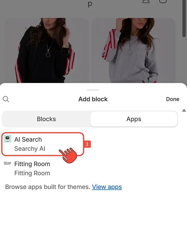 Add Searchy ai block to header
