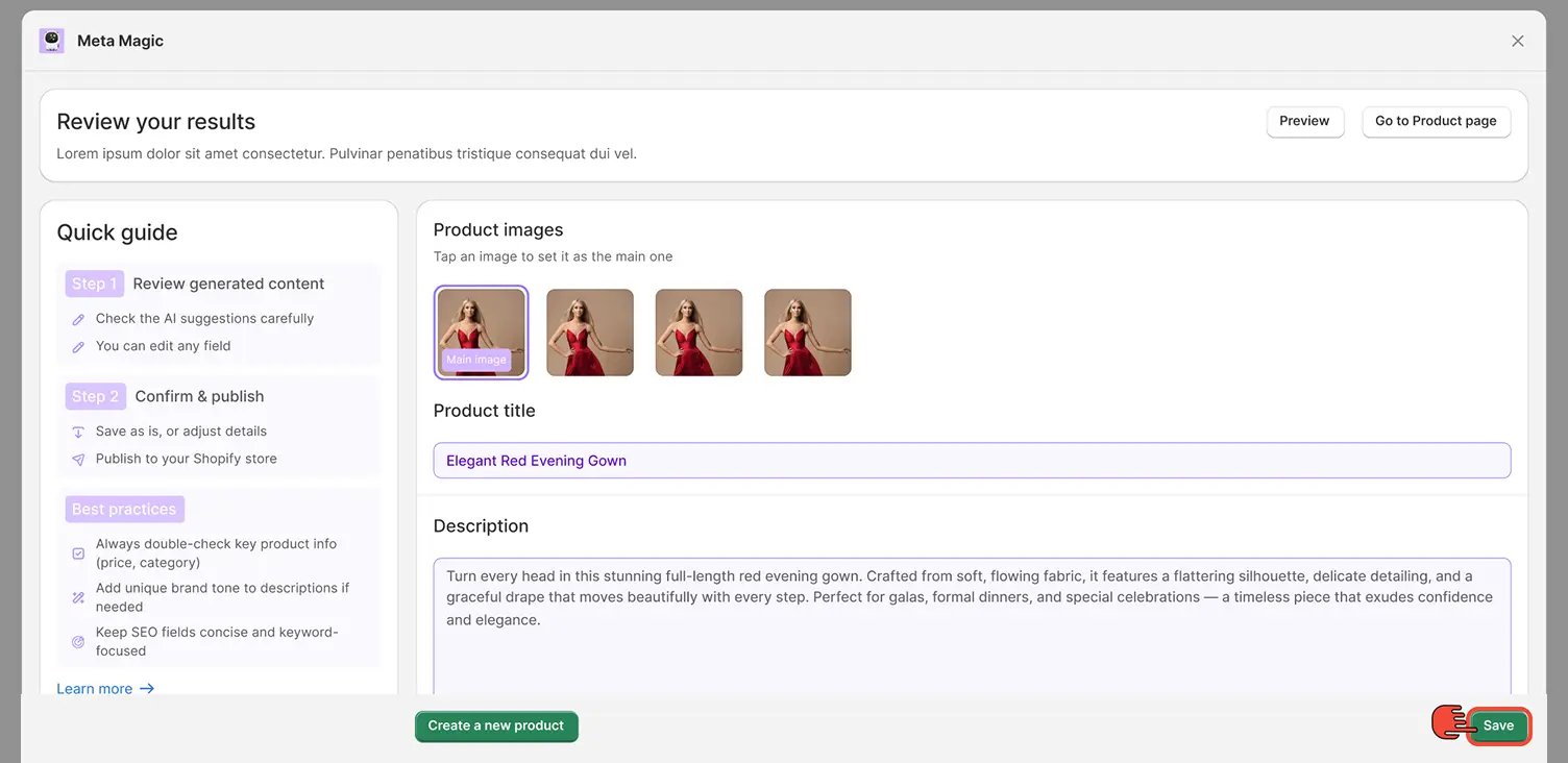 Adjust if you need and save