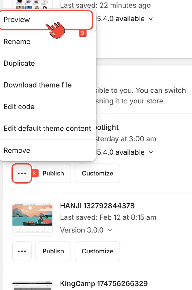 Click preview on this theme